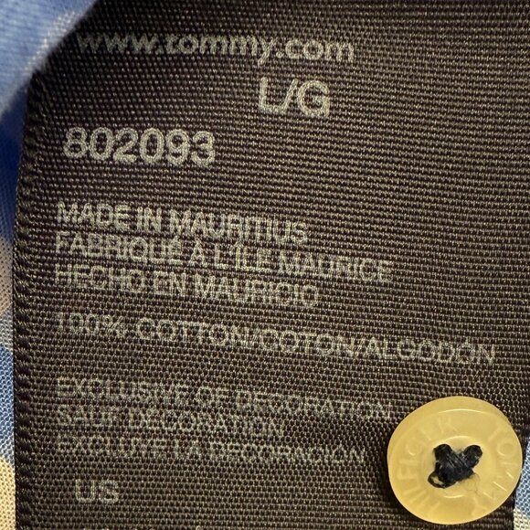 Men's TOMMY HILFIGER Short Sleeve Button-Down Dress Shirt- Size Large - Picture 9 of 12